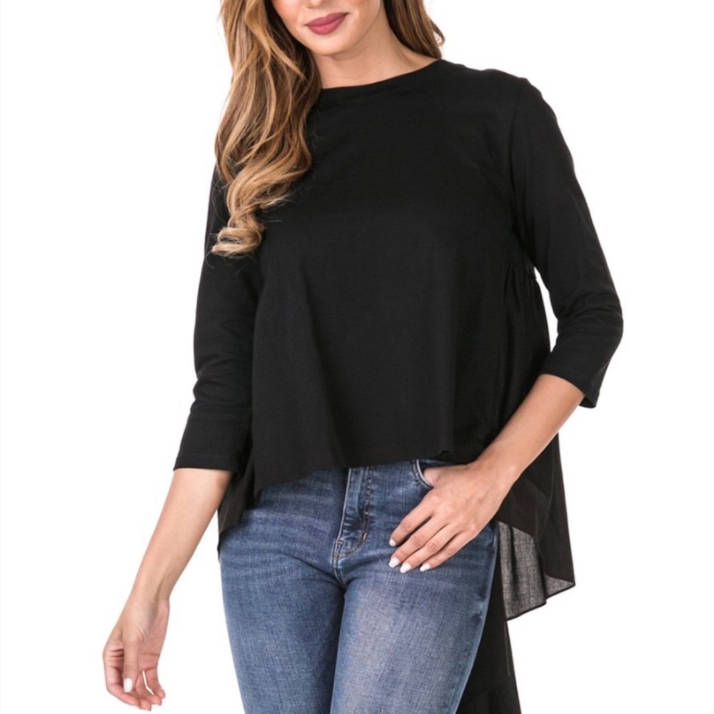 High-Low Back Ruffle Top - Picture 1 of 5